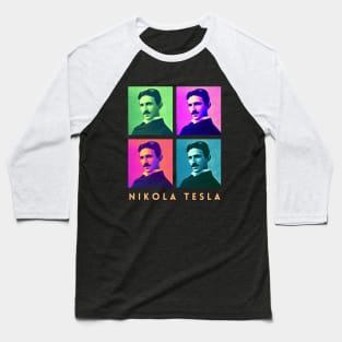 pop Nikola Tesla portrait Baseball T-Shirt